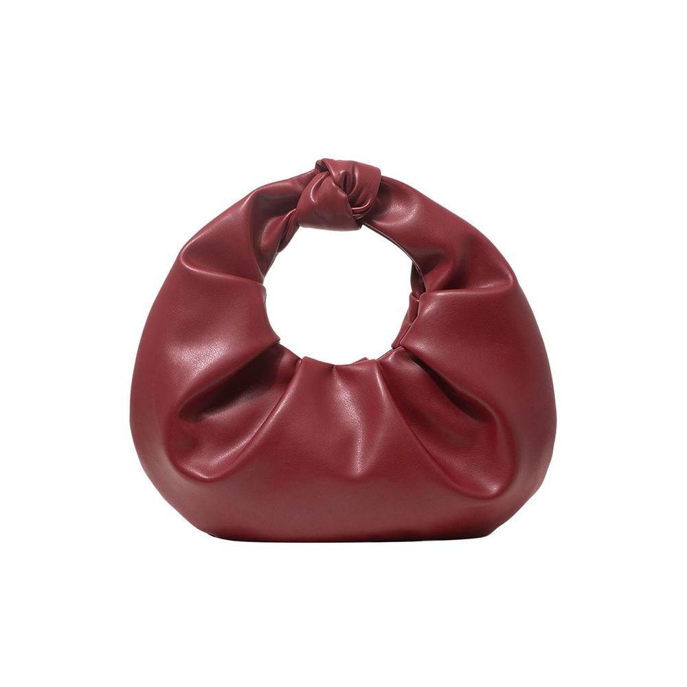 Qwinee Y2K Cloud Shape Faux Leather Evening Clutch (Burgundy)